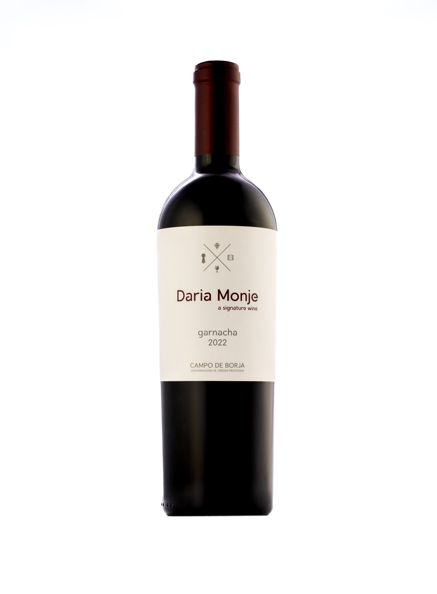 Daria Monje Premium Dry Red Grenache Wine Front View