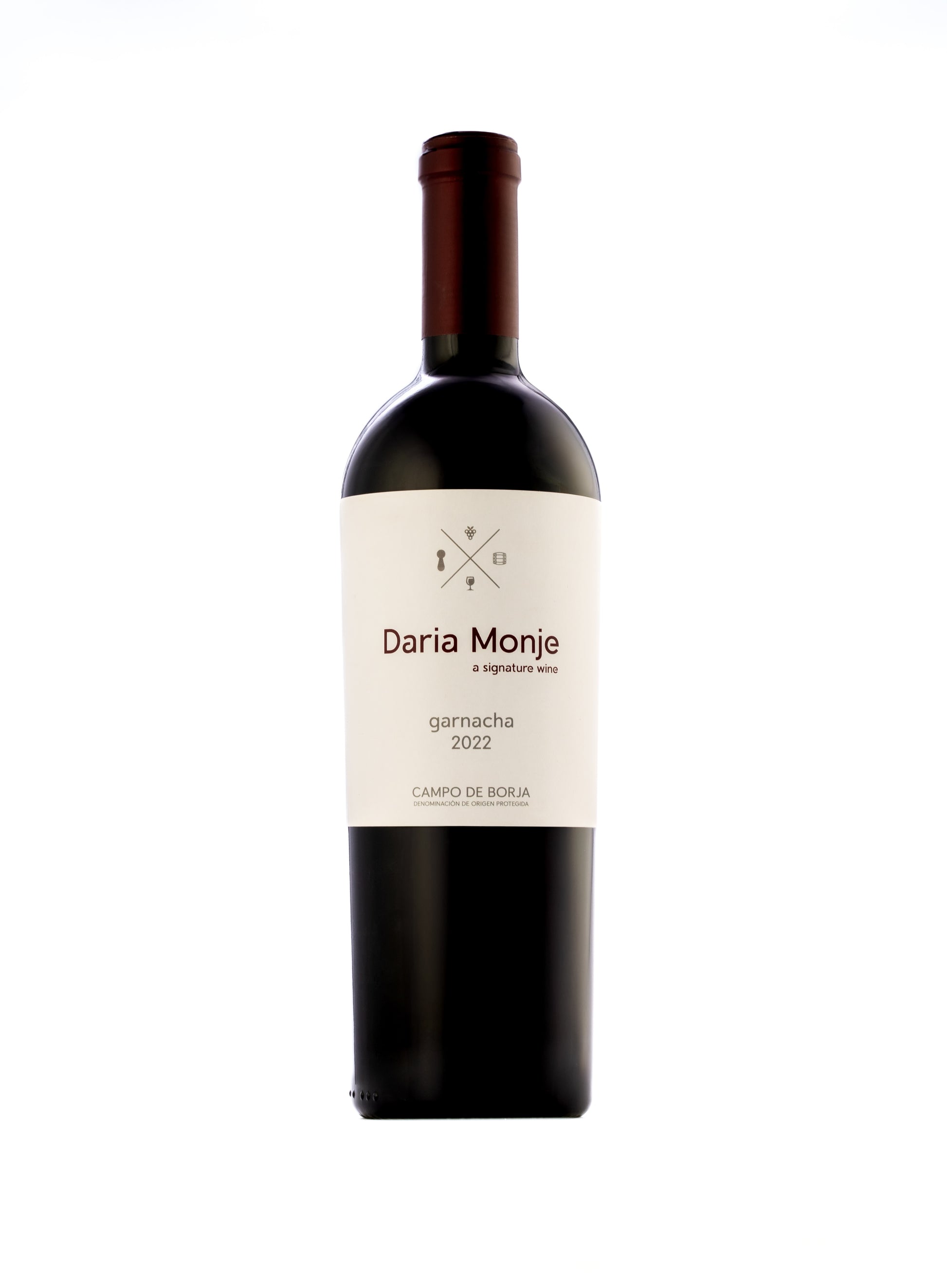 Daria Monje Premium Dry Red Grenache Wine Front View